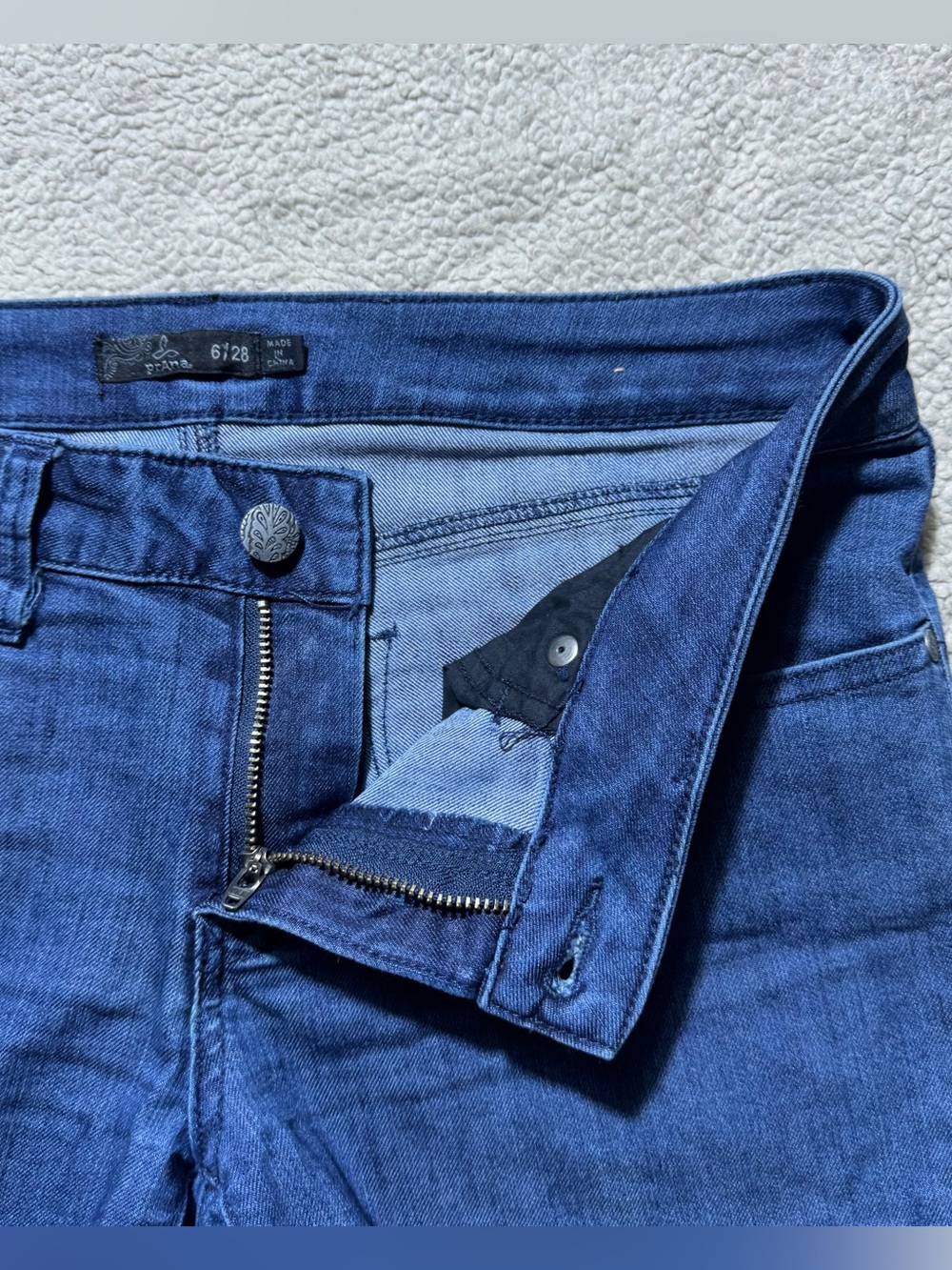 Prana Jeans Womens 6/28 Blue Denim Low Rise Organic Cotton Slim Fit Meas 31x32.5 - Picture 4 of 13